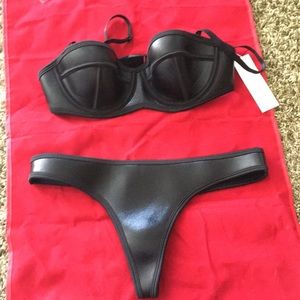 Black Leather like Bikini